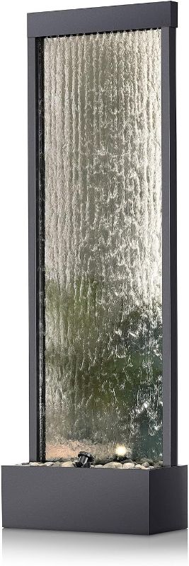 Photo 1 of Alpine Corporation Mirror Waterfall Fountain with Stones and Lights - Zen Indoor/Outdoor Decor for Office, Living Room, Patio, Entryway - 72 Inches
***SET 1 OF 2 ONLY-MISSING BOX -JUST MIRROR***