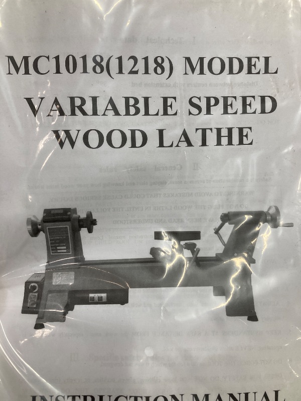 Photo 2 of CXRCY 12" x 18" Wood Lathe, Benchtop Wood Lathe Machine 3/4 HP Infinitely Variable Speed 650-3800 RPM with Goggle for Woodworking, Woodturning