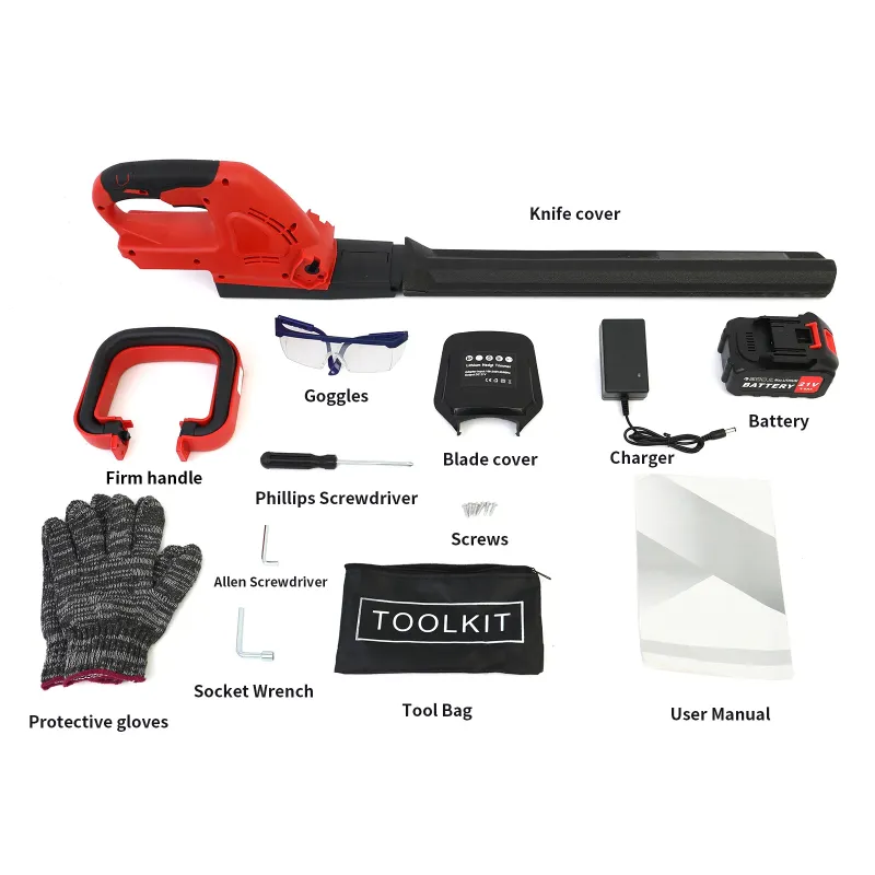 Photo 1 of 21V Hedge Trimmer Cordless with 3.0Ah Battery and Charger, 550W Electric Hedge Trimmer Shrub and Bush Cutting and Trimming, Red