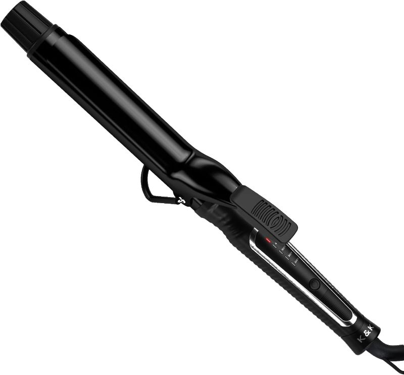 Photo 1 of 1 1/4 Inch Curling Iron with clamp Hair Curler Ceramic Coating 7INCH Long Barrel Adjustable Temp LED Display for Long Hair MCH Instant Heat up to 450°F Professional Curling Wand Dual Voltage
