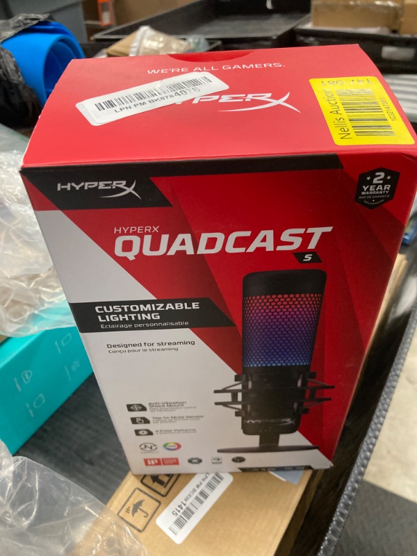 Photo 1 of HyperX QuadCast S RGB USB Condenser Microphone with Shock Mount for Gaming, Streaming, Podcasts