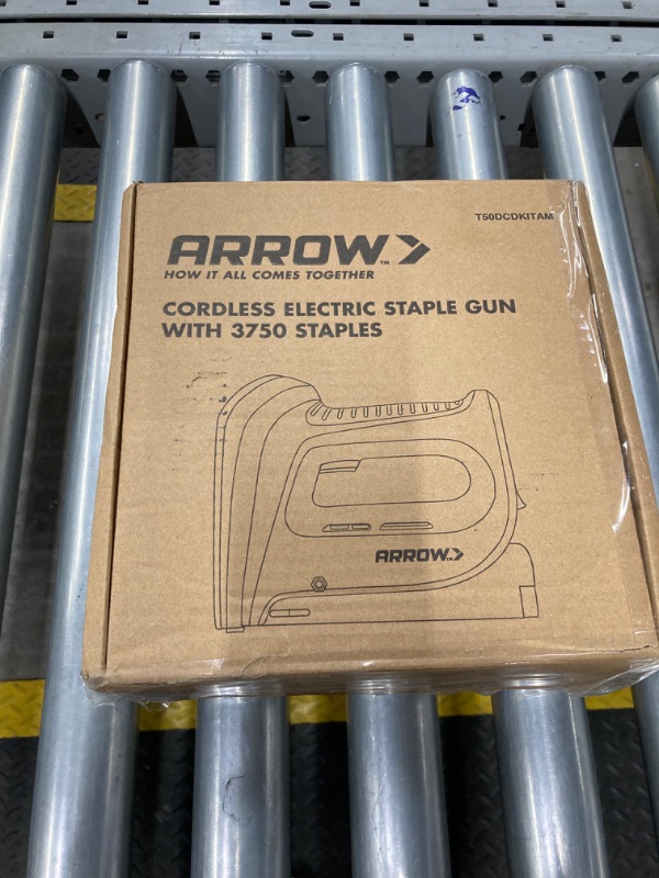 Photo 2 of Arrow Cordless Staple Gun Kit, Electric Stapler with 3750 Pieces T50 1/4", 3/8", 1/2" Staples, for Upholstery Professional and DIY Projects, T50DCD