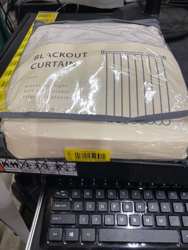 Photo 2 of 100% Blackout Shield Linen Blackout Curtains for Bedroom 84 Inches Long,Back Tab/Rod Pocket Living Room Drapes,Thermal Insulated Textured Blackout Curtains 2 Panels Set,50" W x 84" L,Cream Cream 50''W x 84''L