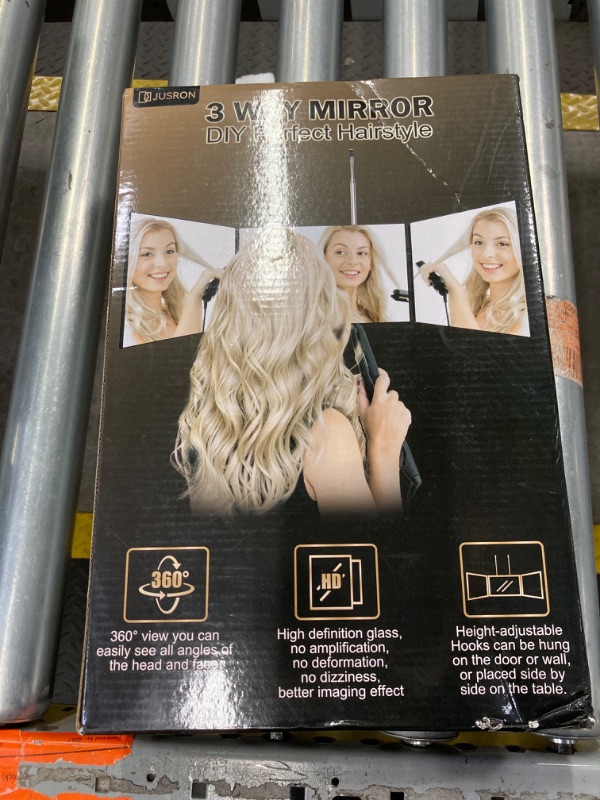 Photo 2 of 3 Way Mirror for Self Hair Cutting, 360 Trifold Barber Mirrors 3 Sided Makeup Mirror to See Back of Head, Used for Hair Coloring, Braiding, DIY Haircut Tool are Good Gifts for Men Women