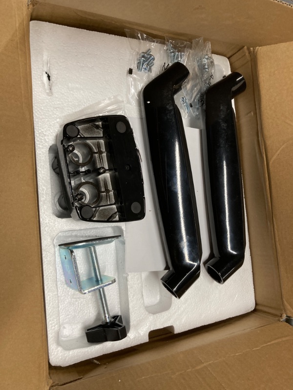 Photo 1 of UPGRAVITY Dual Monitor Mount, Dual Monitor Desk Mount for Two Ultrawide 22"-34" Flat/Curved Computer Screens, Fully Adjustable Gas Spring Double Monitor Stand Arms Hold 26.5lbs, VESA 75x75/100x100mm