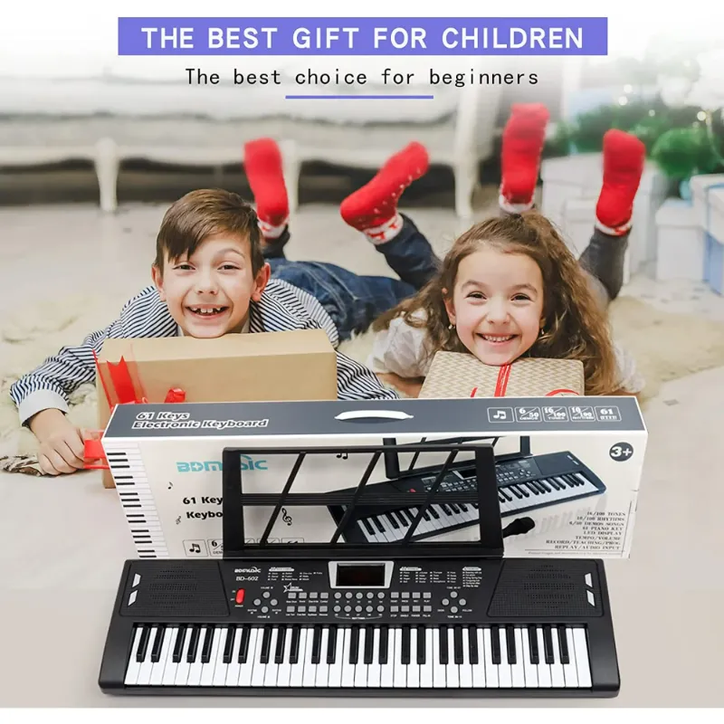 Photo 1 of 61 Key LCD Electric Piano Keyboard Beginner Kids Teen, with Music Stand, Microphone