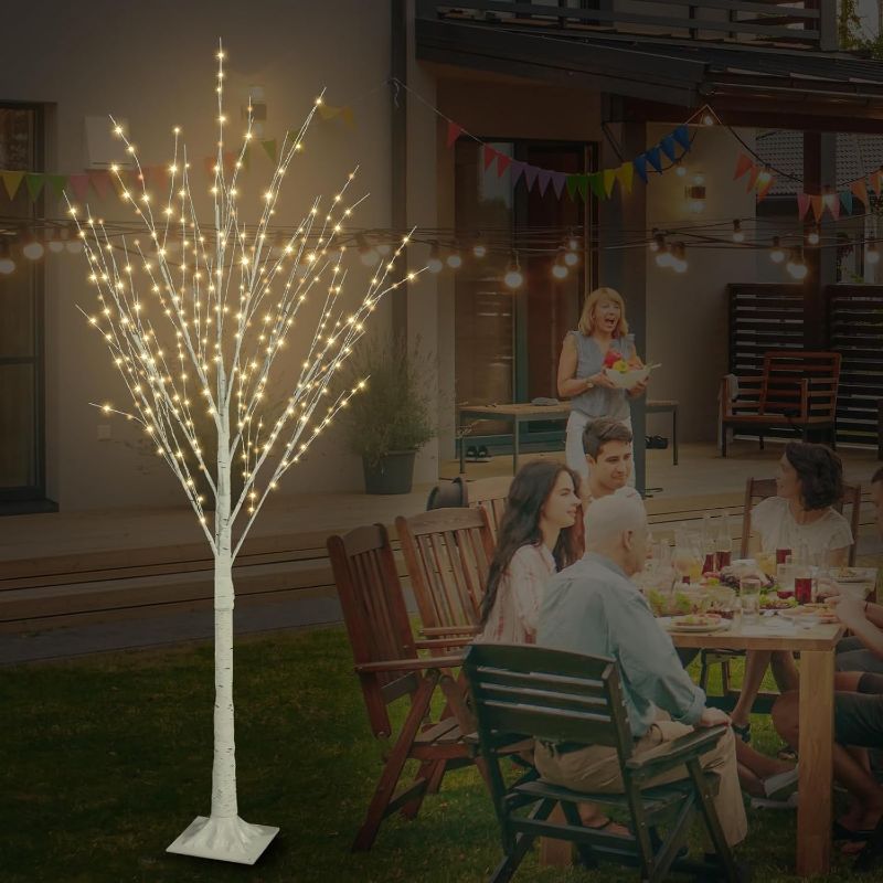 Photo 1 of  LED Lighted Birch Tree Including Twinkle Lights, LED Birch Tree with Timer, Lighted Tree for Outdoor Indoor Home Party Yard Easter Christmas Decoration (Warm White Light)