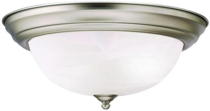 Photo 1 of 
Kichler 13.25" Flush Mount Ceiling Light in Brushed Nickel, 2-Light Fixture with Alabaster Glass, (13.25" W x 5.25" H), 8109NI