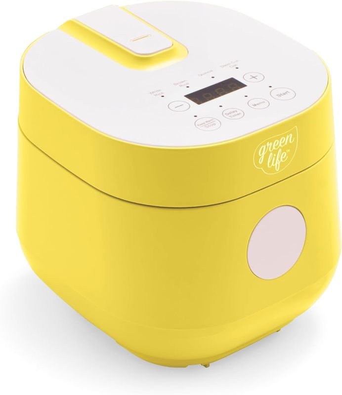 Photo 1 of 
GreenLife 4-Cup Digital Rice Cooker, PFAS & PFOA-Free Removable Ceramic Dishwasher Safe Pot, Healthy Cooking Oats Grains & More, Auto Presets,...