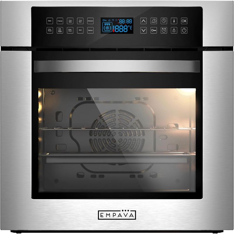 Photo 1 of 
Empava 24" 10 Cooking Functions W/ Rotisserie Electric LED Digital Display Touch Control Built-in Convection Single Wall Oven EMPV-24WOC02