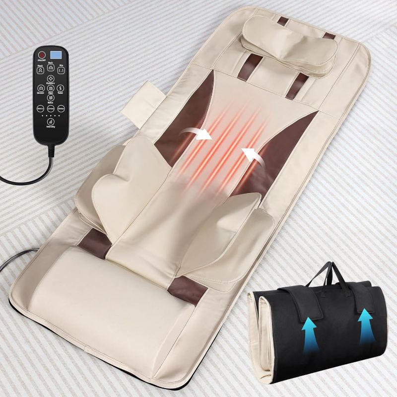 Photo 1 of 
fuptos Full Body Massage Mat with Airbag Stretching, Gentle Massage Pad, 6 Modes, 5 Intensities, 2 Heat Levels, Neck & Shoulder Relief, Back Stretching,...