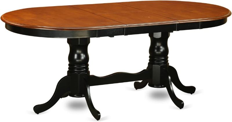 Photo 1 of *** see the notes** East West Furniture PVT-BLK-TP Plainville Double Pedestal Base, 42x78 Inch, Black & Cherry.