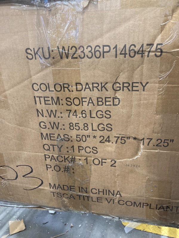 Photo 4 of *** see the notes** missing box 2* Favfurish 81.5" Sectional Sleeper Sofa with Storage Chaise, L Shaped Pull Out Couch Bed with 3 Removable Back Cushion for Living Room,Apartment,Office, Dark Grey
