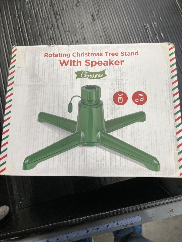 Photo 2 of ?Patent Pending? Musical Rotating Christmas Tree Stand, UL Certified Up to 9ft 120 lb Artificial Christmas Tree with Speaker, Spinning Stand with Remote, Fit for 1.25-2" in Tree Poles - 800W