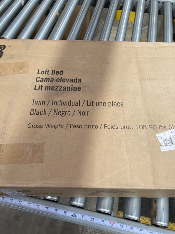 Photo 1 of ***MISSING HARDWARE*** DHP Moon Bay Kids Wooden Loft Bed with Ladder, Twin, Black