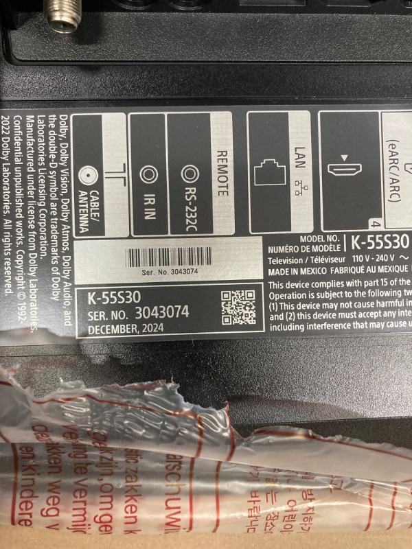 Photo 1 of Sony 55 Inch Flat Screen 4K Ultra HD LED Smart TV BRAVIA 3, Google TV, Dolby Vision HDR, PlayStation 5 Exclusive Features, 2024 Model (K-55S30)