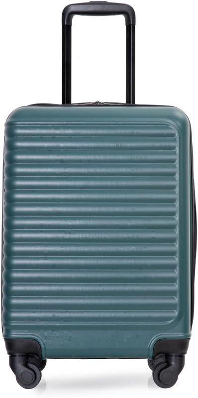 Photo 3 of 20" Carry On Luggage Lightweight Suitcase, Spinner Wheels, Green