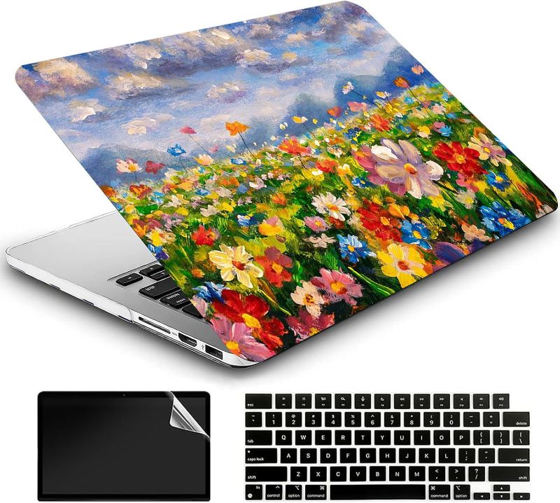 Photo 1 of ***Stock photo is a similar item*** AMCJJ Compatible with MacBook Air 13 Inch Case 2017 2016 2015 2014 2013 2012 2011 2010 Release A1466/A1369, Plastic Hard Shell Case + Keyboard Cover + Screen Protector - Cactus 