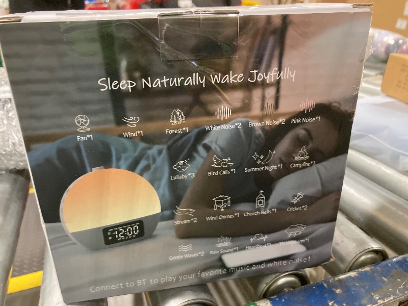 Photo 1 of Geuuap Sunrise Alarm Clocks White Noise Sound Machine with 25 Soothing Sounds, 17 Night Lights, Bluetooth Speaker Wake Up Light Alarm Clock for Bedrooms, Heavy Sleepers, Baby, Kids