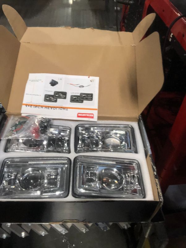 Photo 1 of ***USED***BICYACO 4 PCS DOT 4x6 Inch LED Headlights Rectangular Replacement H4651 H4652 H4656 H4666 H6545 Compatible with Peterbilt Kenworth Freightinger Ford Probe Oldsmobile Cutlass
