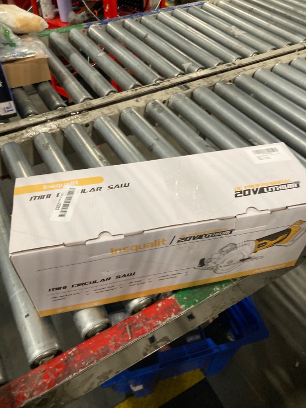 Photo 1 of Inequalit 4-1/2 Inch Mini Circular Saw, 3400 RPM Cordless Circular Saw with Laser Guide, Rip Guides, 2 Blades (24T Wood + 60T Metal), Max Cutting Depth 1-11/16" (90°), 1-1/8" (45°)"