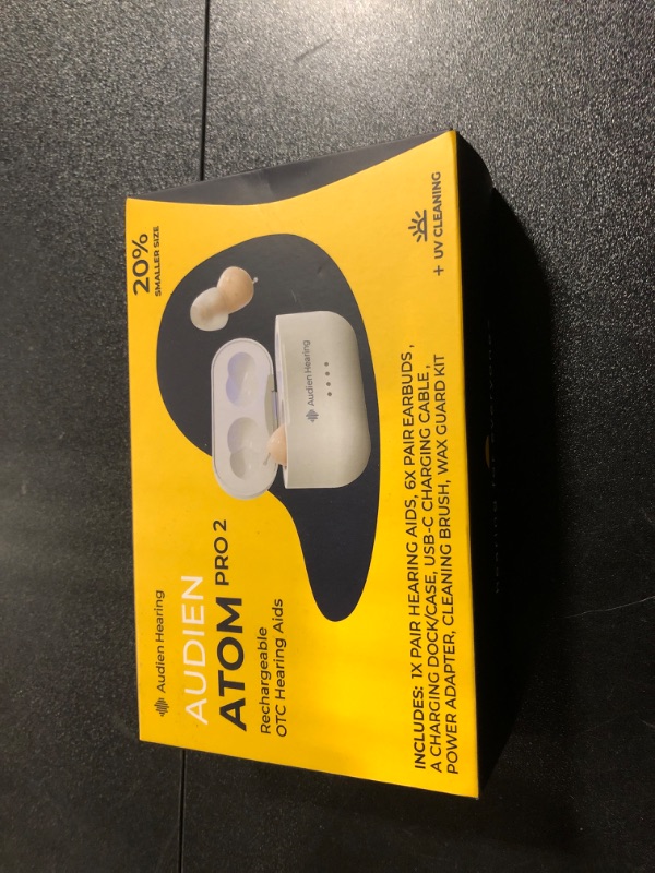 Photo 2 of Audien ATOM PRO 2 Wireless Rechargeable OTC Hearing Aid, Premium Comfort Design and Nearly Invisible