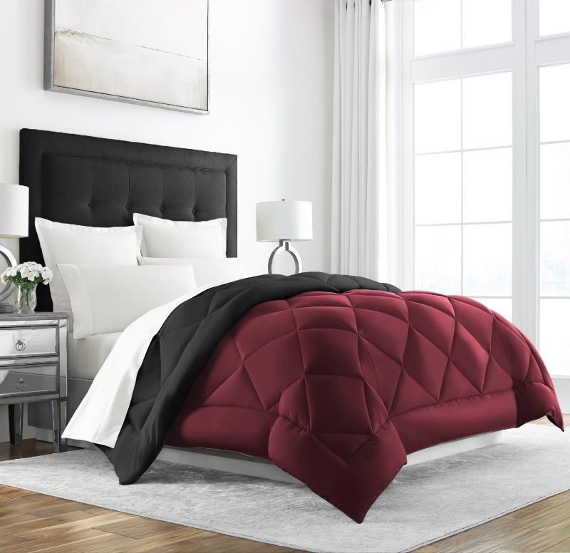 Photo 1 of Sleep Restoration All Season King/Cal King Size Comforter,Reversible Burgundy/Black, Down Comforter Alternative,Hotel Quality Bedding Comforters From The Makers Of Beckham Hotel Collection Bed Pillows