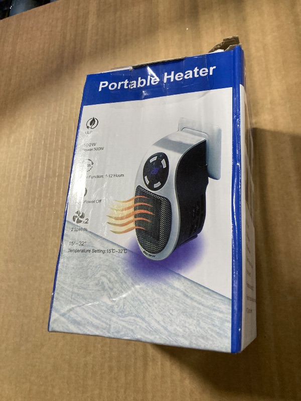 Photo 2 of 500W Plug in Heater-Portable Heater for Indoor Use,Upgraded Quiet Space Heater with Thermal Protection and Timer,Small Electric Heater with LED Display for Office,Safe Mini Heater for Bedroom