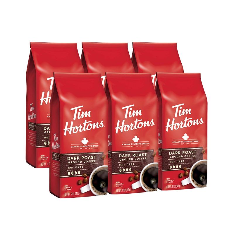 Photo 1 of 
Tim Hortons Dark Roast, Rich Ground Coffee, Perfectly Balanced, Always Smooth, Made with 100% Arabica Beans, 72 Ounce, 12 Oz (Pack of 12, Red``****EXPERATION  DEC 2024**