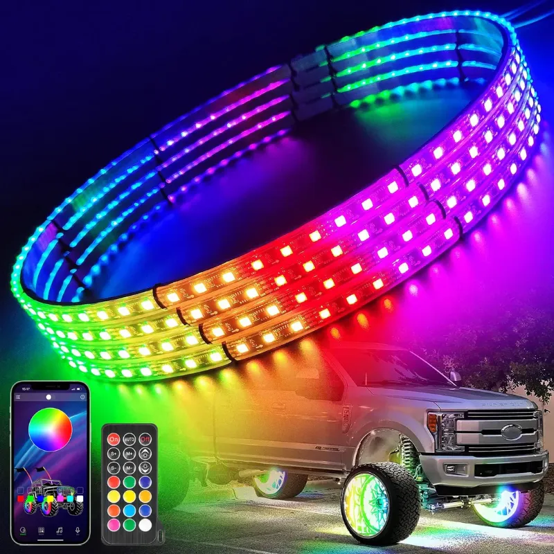 Photo 1 of ?EASY INSTALL?4PCS 15.5 INCH Chasing RGB LED Wheel Rim Light Kit
