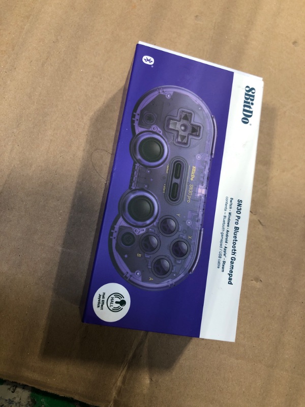 Photo 2 of 8Bitdo SN30 Pro Switch Wireless Bluetooth Game Controller Gamepad (Hall Effect Joystick Update) for Switch Steam Mac PC Android Windows MacOS (Purple)