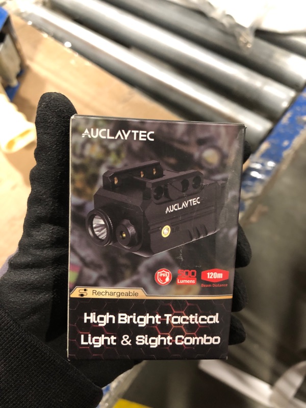 Photo 2 of AUCLAYTEC Pistol Light Laser Combo with USB-C Charging, 500 Lumen Green Beam Sight Tactical Flashlight for Subcompact Compact Glock and Picatinny Rail