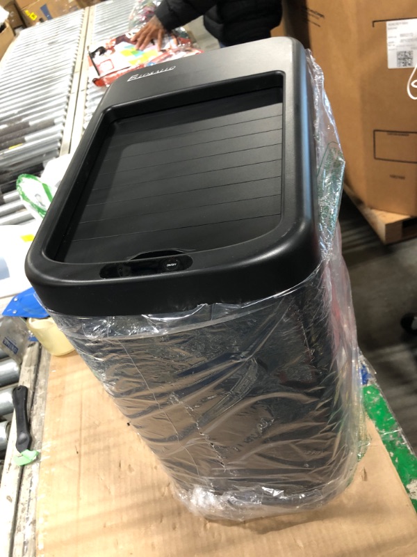 Photo 1 of ELLO&ALLO Garbage Can Motion Sensor Trash Can 8 Gallon for Kitchen with Roll Up Lid, Automatic Touch Free High-Capacity Black Waste Bin