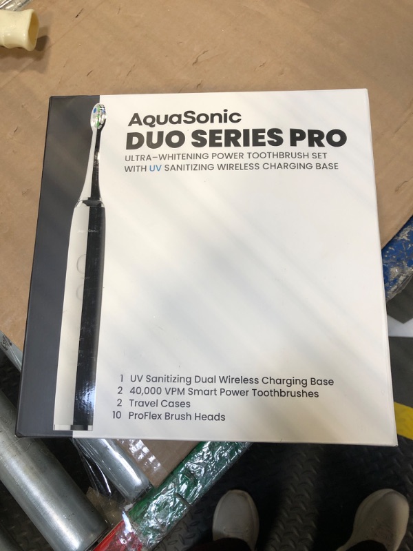 Photo 2 of Aquasonic Duo Pro Dual Handle Ultra Whitening Electric Toothbrushes - Black  White