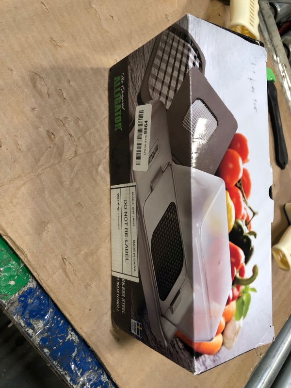 Photo 1 of Alligator Vegetable Chopper | Manual Hand Food Chopper with Container | Perfect Onion Chopper and Salad Chopper | Effortlessly Chop, Dice & Slice Vegetables | 3 Stainless Steel Blades Included