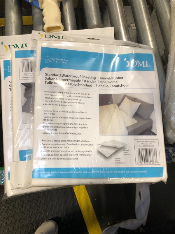 Photo 2 of ***USED***DMI Bed Pad Waterproof Sheet to be Used as a Mattress Protector, Pee Pad, Bed Liner, Incontinence Pad, Furniture Cover or Seat Protector, Not Reversible, Flat Fit, Washable, 36 x 72 PACK OF 3