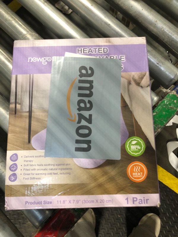 Photo 1 of ***USED***NEWGO Microwaveable Booties Foot Warmers Aching Feet Relief, Heating Pad for Foot Heated Slippers for Cold Feet, Achilles Tendinitis, Plantar Fasciitis, Muscle Soreness, Ankle Pain Relief - Purple