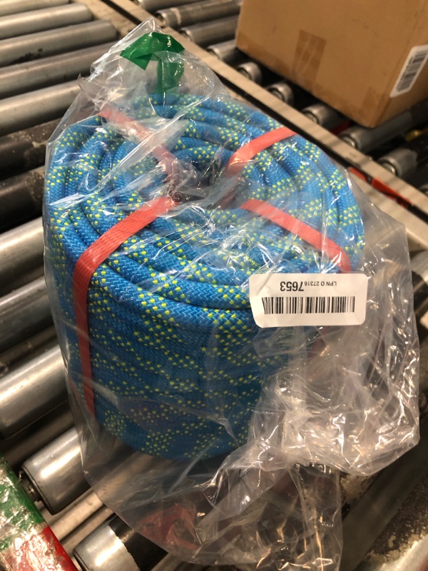 Photo 2 of Arborist Rigging Rope 1/2 in x 150 Ft Blue Bull Rope Polyester Braided Arborist Rope 1/2 inch 48 Strands 150 Feet for Various Outdoor Applications Construction Climbing Swing Sailing