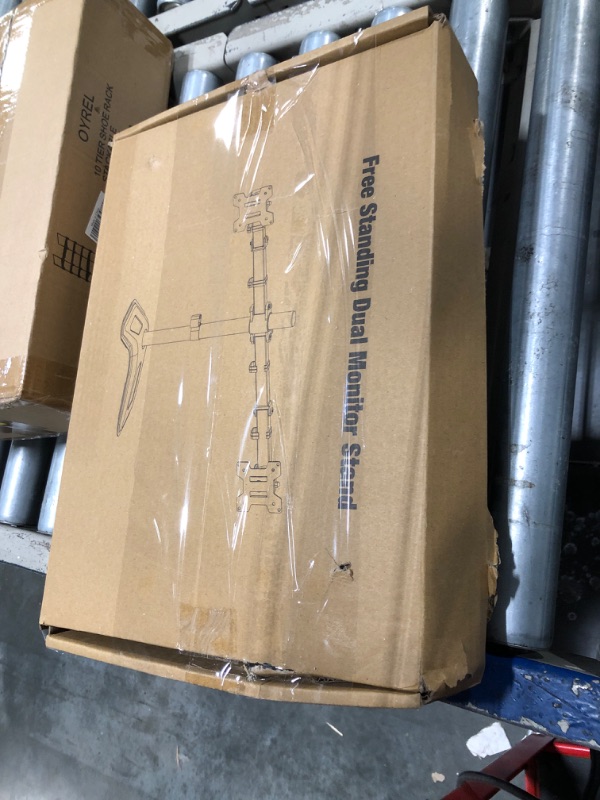 Photo 1 of ***USED***MOUNTUP Dual Monitor Stand, Free-Standing Monitor Stands for 2 Monitors up to 27 inches, 17.6 lbs Each, Fully Adjustable Dual Monitor Mount for Desk, VESA Stand 75x75mm, 100x100mm