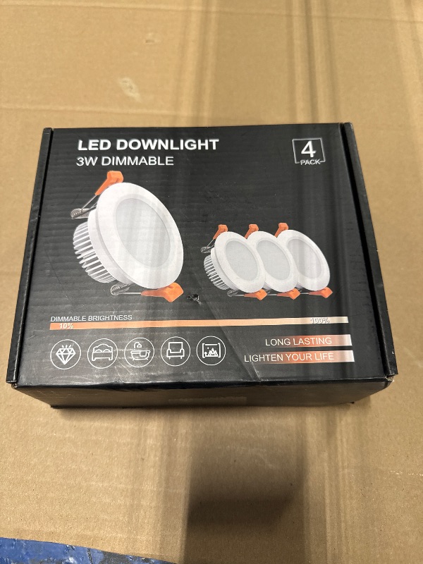 Photo 2 of YGS-Tech 2 Inch LED Recessed Lighting, Dimmable Downlight 3W(35W Halogen Equivalent), 4000K Natural White LED Ceiling Light, CRI80, Silver Trim with LED Driver(4 Pack)