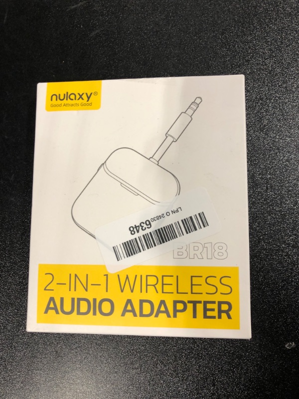 Photo 1 of Nulaxy Air in-Flight Bluetooth Wireless Audio Transmitter Receiver for up to 2 AirPods Wireless Headphones, Bluetooth Adapter for 3.5mm Aux Jacks on Airplanes
