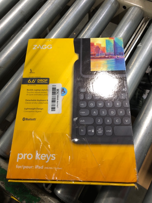 Photo 2 of ZAGG Pro Keys Detachable Case & Wireless Keyboard for Apple iPad 10.2" (Gen 9, 8, 7) - Bluetooth Pairing, Backlit Laptop-Style Keys, Apple Pencil Holder, 6.6ft Drop Protection, Black