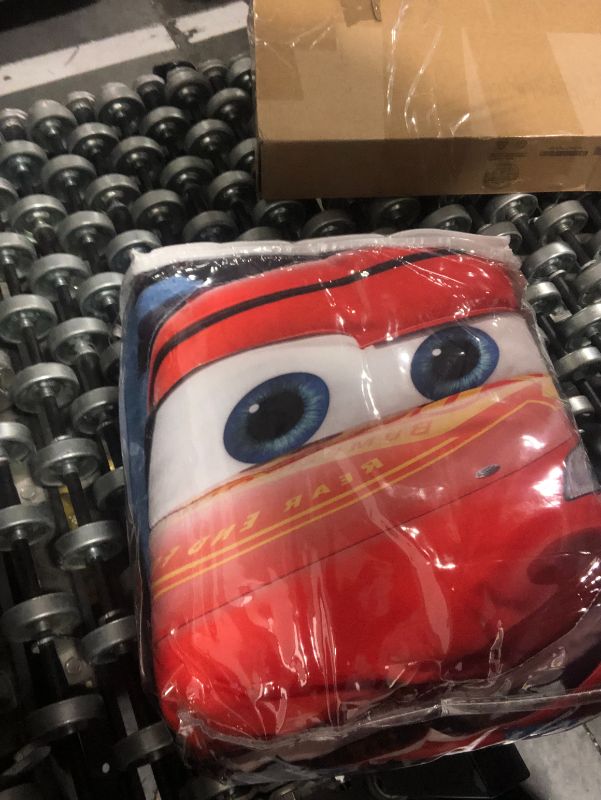 Photo 3 of ***USED***Disney Cars Radiator Springs White, Blue, and Red Lightning McQueen and Tow-Mater 4 Piece Toddler Bed Set - Comforter, Fitted Bottom Sheet, Flat Top Sheet and Reversible Pillowcase