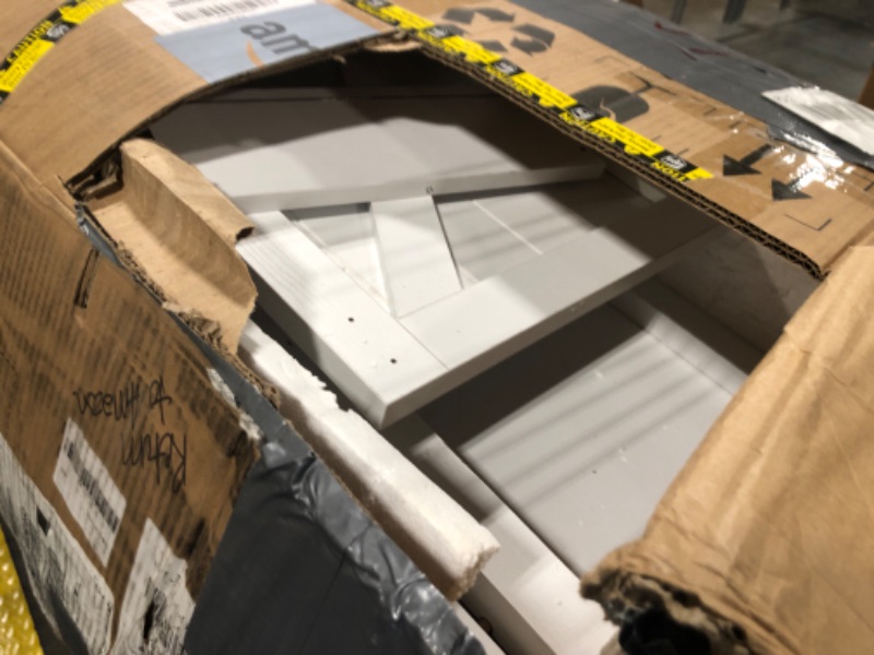 Photo 1 of ****PARTS ONLY, NO RETURNS***JoanKaren Modern 5 Drawers Dresser for Bedroom w/Sliding Barn Door, Farmhouse 48 Tall Dresser 5 Chest of Drawers,Storage Organizer Dresser for Bedroom, Hallway, Living Room, Kids Room,Entryway,White