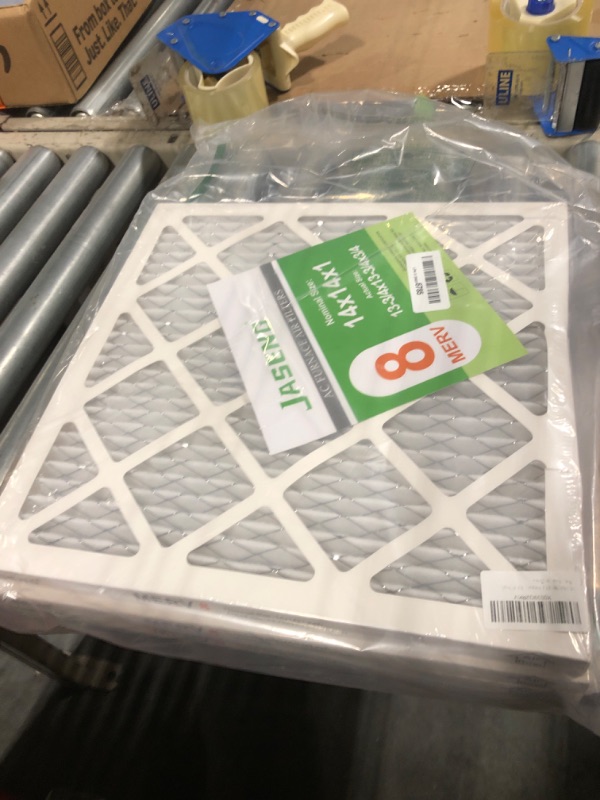 Photo 2 of 14x14x1 AC Furnace Air Filters, MERV 8 Dust Defense (4-Pack), JASENG MPR 600 Pleated HVAC Air Filter Replacement (exact dimensions: 13 3/4"x13 3/4"x3/4")