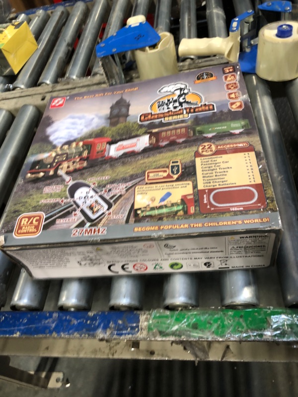 Photo 1 of FANL Train Set with Remote Control - Christmas Train Toys - Steam Locomotive Engine, Cargo Car and Train Tracks - Rechargeable Electric Train Toy Gift Toys for Age 3 4 5 6 + Kids.