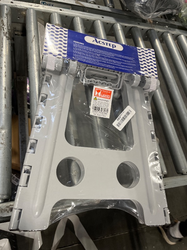 Photo 1 of ACSTEP Folding Step Stool 17.5 Inch Heavy Duty Step Stool Foldable for Adults and Kids, Collapsible Stepping Stool with Handle, Non Slip Folding Stools for Kitchen Hold Up to 400lbs (Grey 1PC)