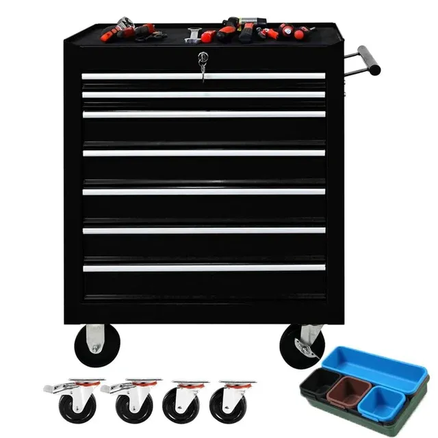 Photo 1 of ***DOES NOT COME WITH TOOLS*** ***Dent and scratches***7 Drawer Tool Chest with Wheels,Metal Locking Rolling Tool Box
