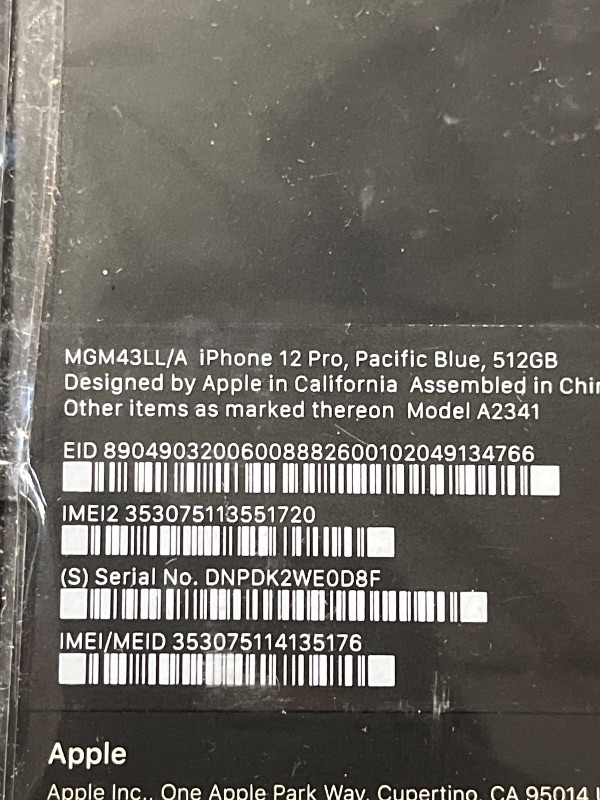 Photo 3 of ** SOLD FOR PARTS *** Apple iPhone 12 Pro (512GB, Pacific Blue) [Locked] 