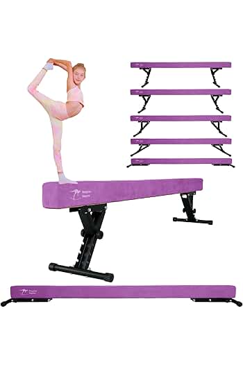 Photo 1 of Adjustable&Foldable Gymnastics Balance Beam,6FT/8ft High-Low Level Floor Gymnastic Beam,No Tool Require, Gym Equipment for for Kids Children Girls Home Training